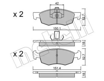 METELLI 2202742 Колодки тормозные передние дисковые в наличии Кривой Рог