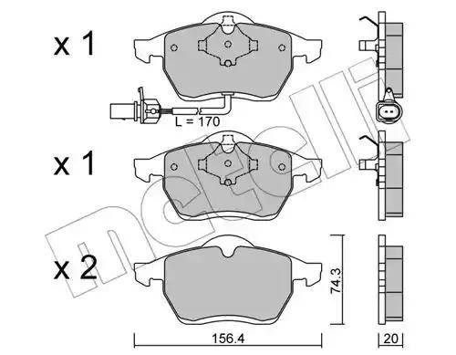 METELLI 2202791 Передние тормозные колодки в наличии Ровно