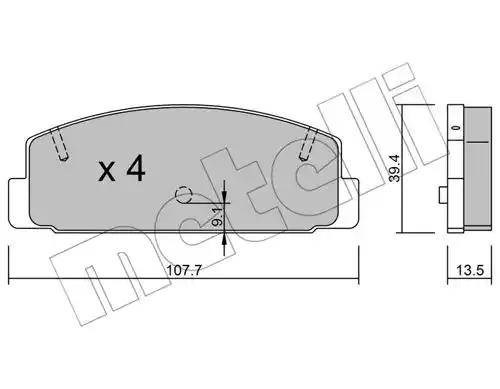 METELLI 2203021 Колодки тормозные задние дисковые в наличии Харьков