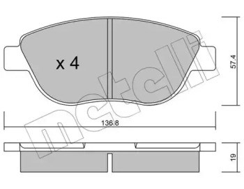 Передние тормозные колодки 2203221 METELLI