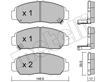 Колодки гальмівні передні, дискові 2204620 Metelli