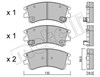 Передние тормозные колодки 2204760 METELLI