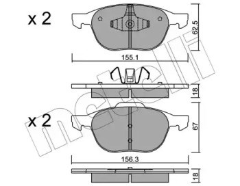 Тормозные колодки 2205340 METELLI