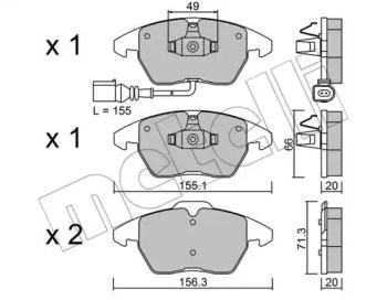 Колодки тормозные передние дисковые 2205480 METELLI
