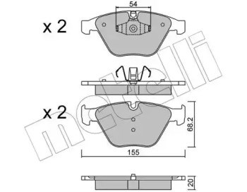 METELLI 2205586 Передние тормозные колодки в наличии Николаев