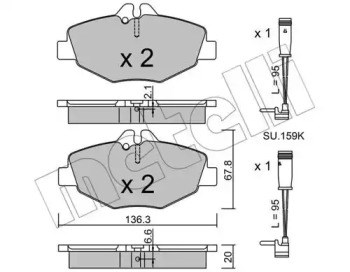 METELLI 2205620K Передние тормозные колодки в наличии Сумы