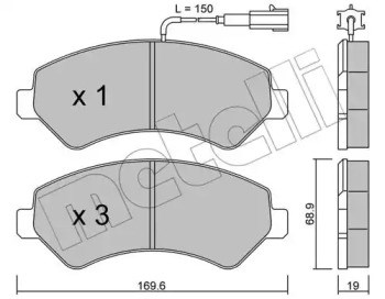 Колодки тормозные передние дисковые 2207090 METELLI