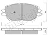 Передние тормозные колодки 2207510 METELLI