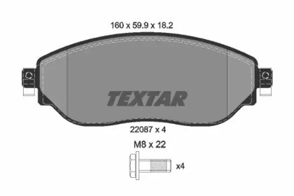 TEXTAR 2208701 Передние тормозные колодки в наличии Полтава