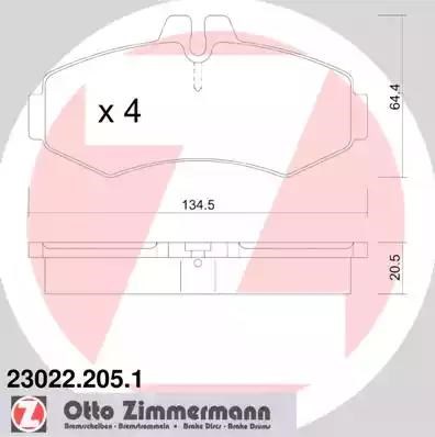 ZIMMERMANN 230222051 Передние тормозные колодки в наличии Полтава