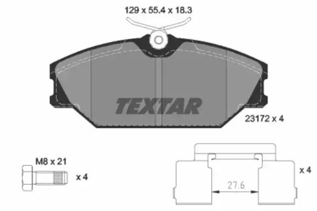 2317203 TEXTAR Колодки тормозные передние дисковые купить в Николаев