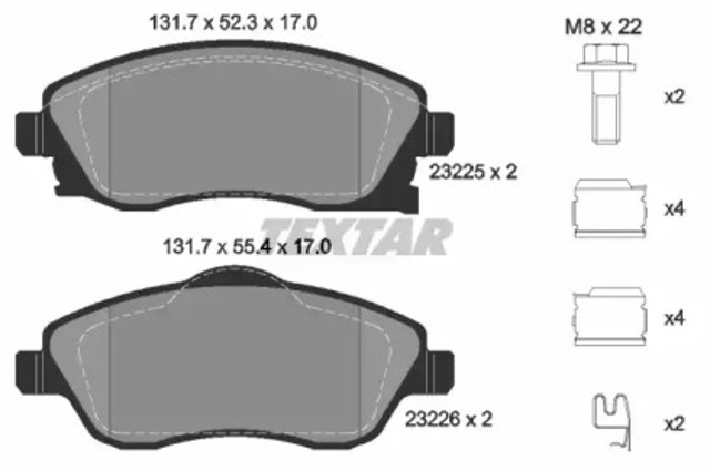 Колодки передние 2322501 TEXTAR