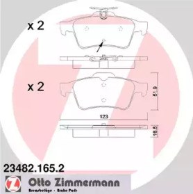 Комплект задних колодок 234821652 ZIMMERMANN