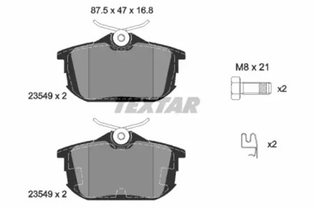 TEXTAR 2354901 Колодки тормозные задние дисковые в наличии Львов