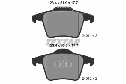 Колодки тормозные дисковые комплект 2401101 TEXTAR