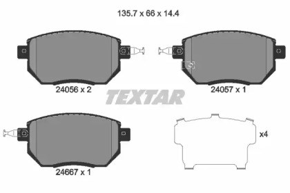 Колодки гальмівні передні, дискові 2405601 Textar