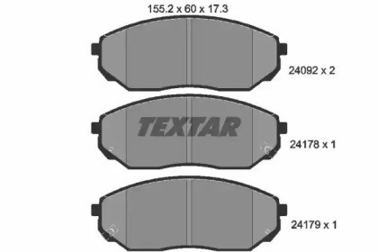 Колодки тормозные передние дисковые 2409201 TEXTAR