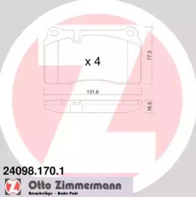 Колодки передние 240981701 ZIMMERMANN