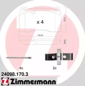 240981703 ZIMMERMANN Колодки тормозные передние дисковые купить в Запорожье