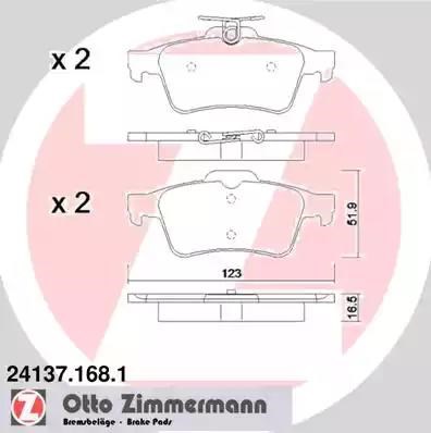 Задние колодки 241371681 ZIMMERMANN