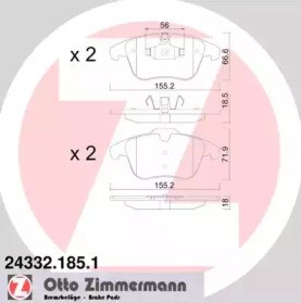 ZIMMERMANN 243321851 Передние тормозные колодки в наличии Винница