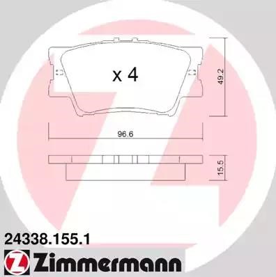 243381551 ZIMMERMANN Колодки тормозные задние дисковые купить в Сумы