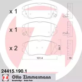ZIMMERMANN 244151901 Колодки тормозные передние дисковые в наличии Полтава
