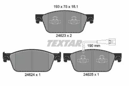 2462301 TEXTAR Передние тормозные колодки купить в Ирпень