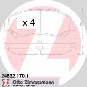 ZIMMERMANN 246321701 Колодки тормозные передние дисковые в наличии Хмельницкий