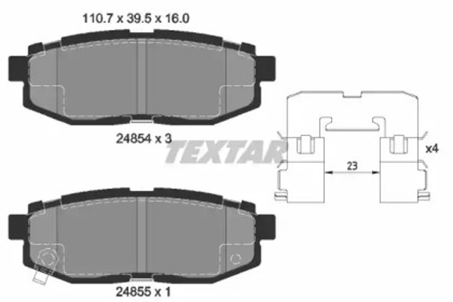 2485401 TEXTAR Колодки тормозные задние дисковые купить в Ужгород