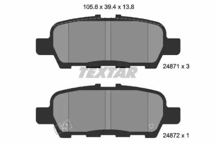 TEXTAR 2487101 Колодки тормозные задние дисковые в наличии Винница