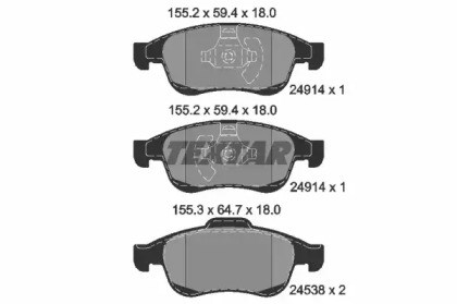 2491401 TEXTAR Колодки тормозные передние дисковые купить в Чернигов