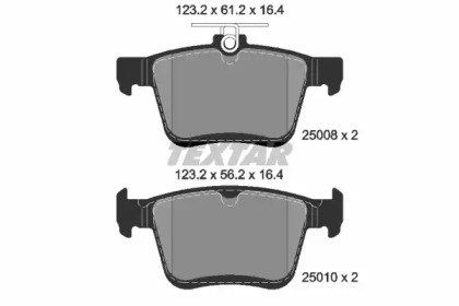 Колодки гальмові задні, дискові 2500801 Textar