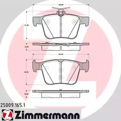 Колодки гальмові задні, дискові 250091651 Zimmermann