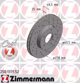 Диск гальмівний передній 250137152 Zimmermann