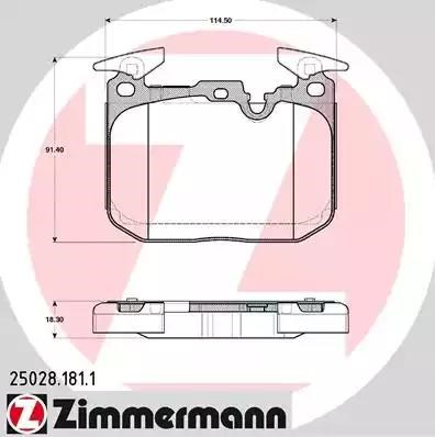 250281811 ZIMMERMANN Передние тормозные колодки купить в Винница