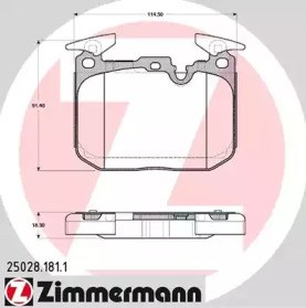 250281811 ZIMMERMANN Передние тормозные колодки купить в Киев