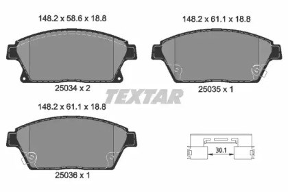 Колодки гальмівні передні, дискові 2503401 Textar