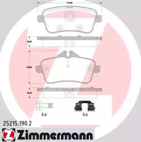 Задние колодки 252151902 ZIMMERMANN