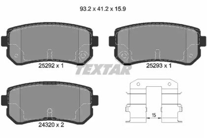 2529201 TEXTAR Колодки тормозные задние дисковые купить в Ирпень