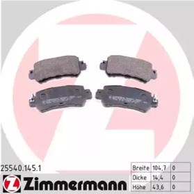 Колодки на тормоз задний дисковый 255401451 ZIMMERMANN