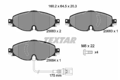 Тормозные колодки 2568301 TEXTAR