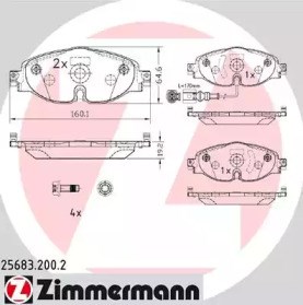 Передние тормозные колодки 256832002 ZIMMERMANN