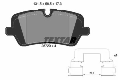 TEXTAR 2572001 Задние тормозные колодки в наличии Днепр