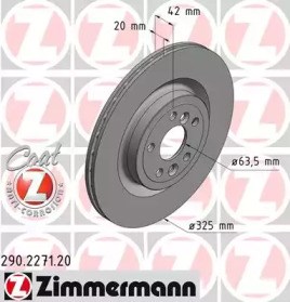Диск тормозной задний 290227120 ZIMMERMANN