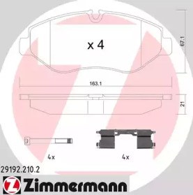 291922102 ZIMMERMANN Колодки тормозные передние дисковые купить в Запорожье