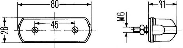 Фонарь освещения номерного знака 2KA001389101 HELLA