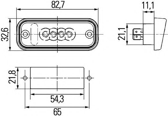 Фонарь подсветки заднего номера 2KA010278011 HELLA