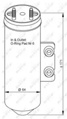Ресивер-осушитель кондиционера 33198 NRF