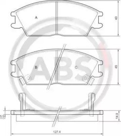 Колодки гальмівні передні, дискові 36172 ABS